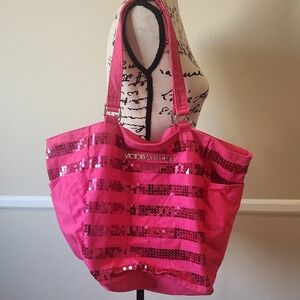 Victoria's Secret Fuchsia Sequin Tote